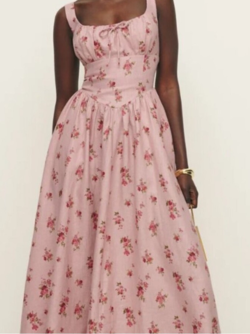 like new Reformation Balia Linen Dress in Tea Time size 8